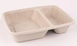 Aucune Barquette à 2 compartiments rectangulaire beige 22x16,5x4,8 cm 75 cl Be Pulp (75 pièces)