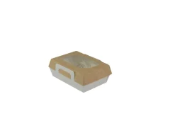 Barquette rectangulaire beige 17,5x13x6 cm 500 ml (50 pièces) - EARTH ESSENTIALS Outlet