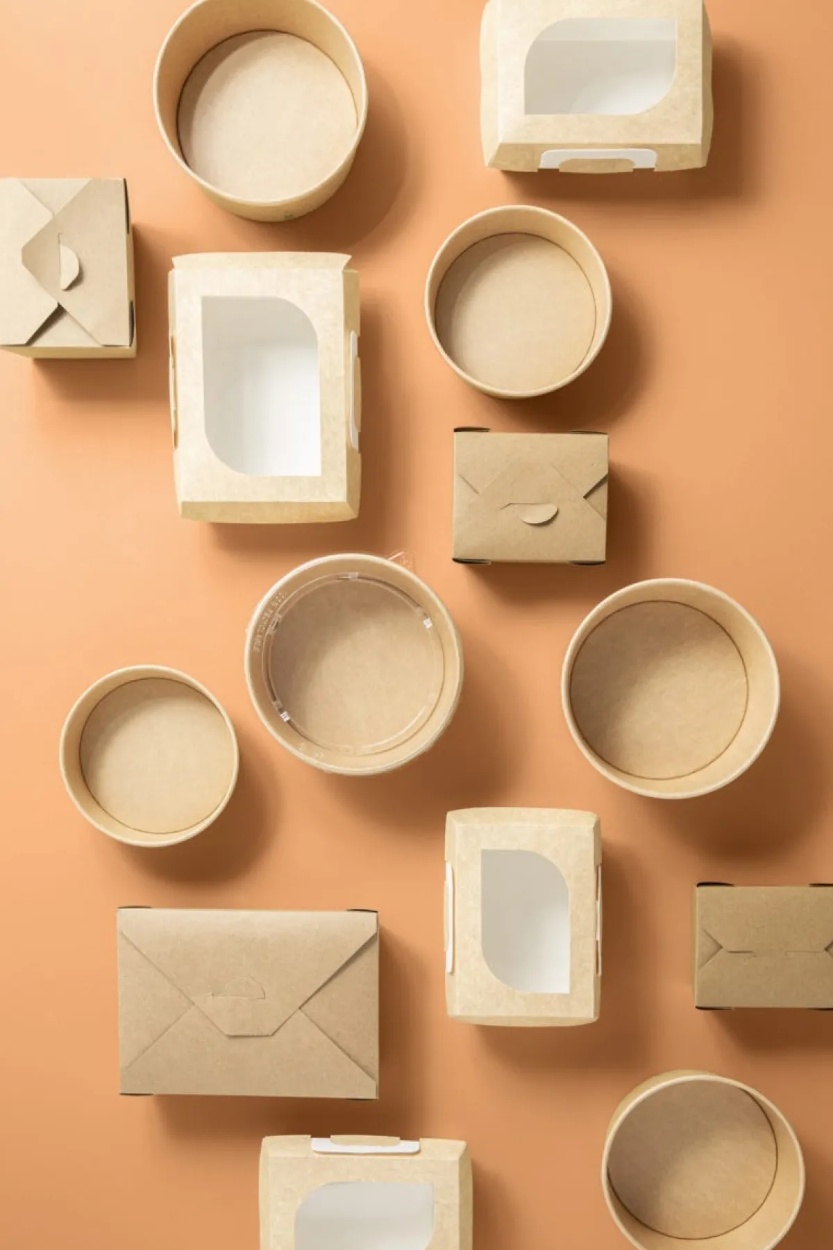 Barquette rectangulaire beige 17,5x13x6 cm 500 ml (50 pièces) - EARTH ESSENTIALS Outlet