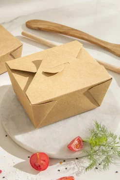 Barquette rectangulaire kraft 11,5x10x4,5 cm 480 ml (50 pièces) - EARTH ESSENTIALS Clearance