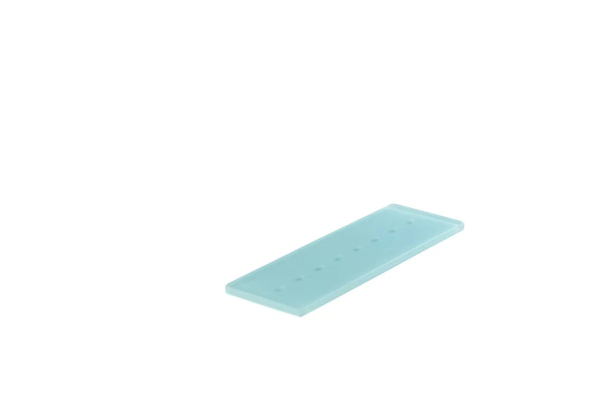 Barrette de dégustation rectangulaire bleu résine Nacryl® 30 cm - MEALPLAK Outlet