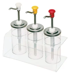 Aucune Bar à sauces 3 récipients transparent plexiglas 39 cm Hot