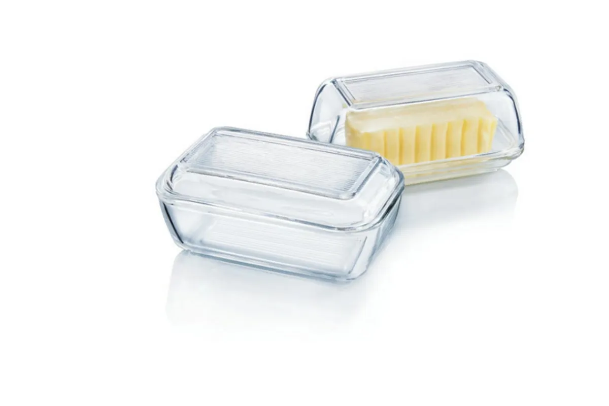 Beurrier rectangulaire transparent verre trempé 17 cm Directoire - LUMINARC Clearance