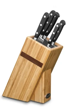 DEGLON Bloc 5 couteaux bambou 18x13x25 cm Ideal Sabatier Best