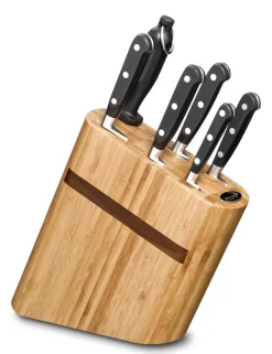 DEGLON Bloc 6 couteaux bambou 35x9x24 cm Ideal Sabatier New