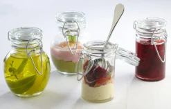Bocal avec couvercle hermétique droit transparent verre Ø 4,5 cm - PRO.MUNDI Discount