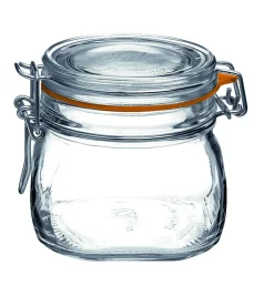 BORMIOLI ROCCO Bocal avec couvercle hermétique rond transparent verre Ø 10,6 cm Fido Outlet