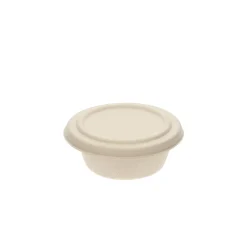 PRO.MUNDI Bol avec couvercle fibre végétale Ø 11,6 cm 4,4 cm Oxstal (300 pièces) New