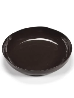 SERAX Bol de présentation rond ébène grès émaillé Ø 37 cm La Mère Discount