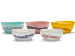 Bol rond blanc swirl - stripes bleu grès émaillé Ø 16 cm Feast By Ottolenghi - SERAX Clearance