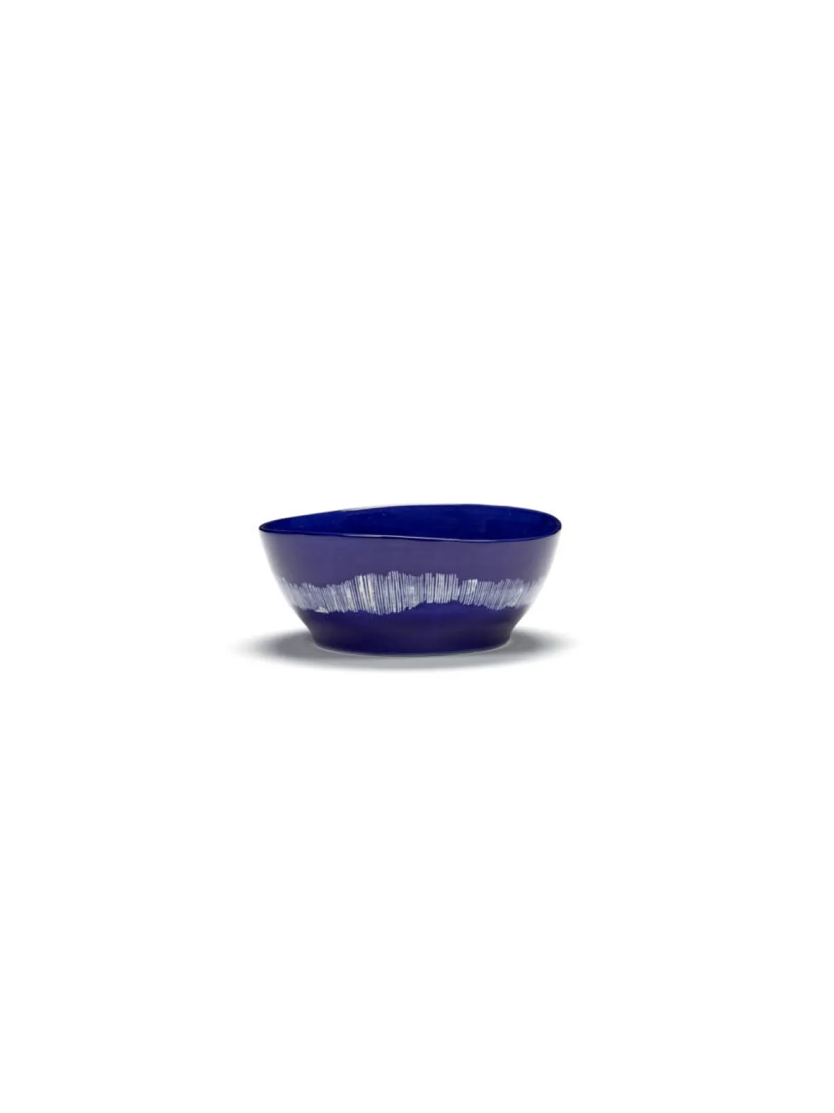 SERAX Bol rond lapis lazuli swirl - stripes blancs grès émaillé Ø 18 cm Feast By Ottolenghi Clearance