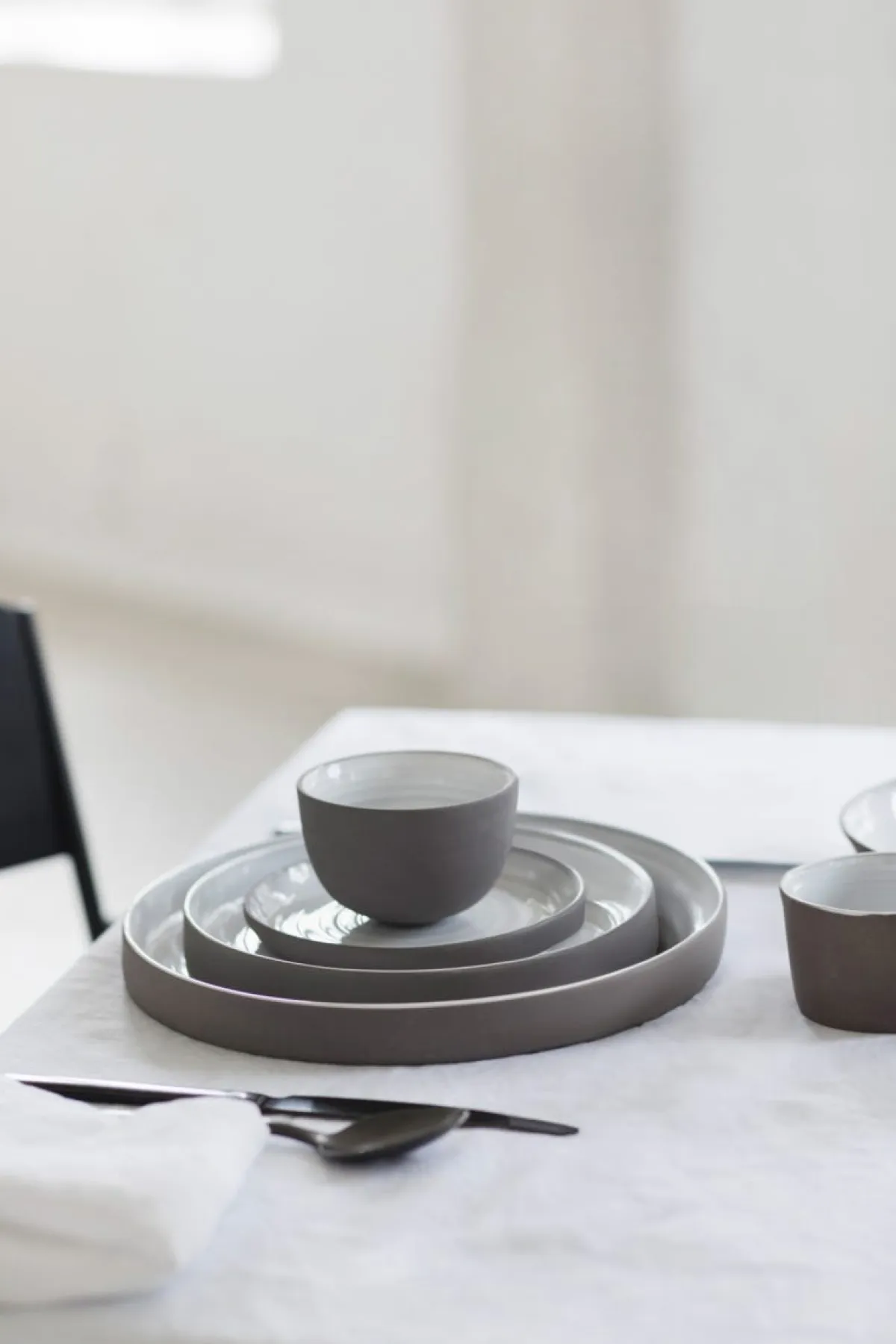SERAX Bol rond taupe porcelaine 15 cl Ø 8,2 cm Dusk Sale