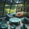 Bol rond vert grès émaillé 6,5 cm Ø 6,5 cm Verde Lanza - SERAX Online