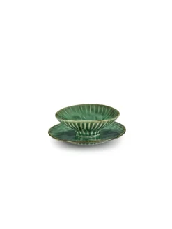 Bol rond vert grès émaillé 12 cm Ø 12 cm Verde Lanza - SERAX
