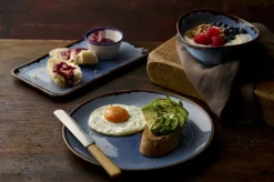 DUDSON Bol à salade / légumes ovale bleu indigo porcelaine vitrifiée 19 cm Harvest Clearance