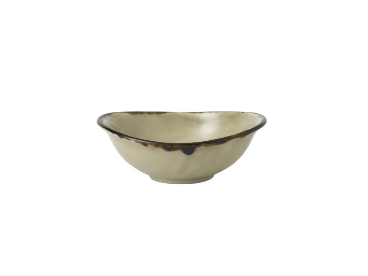 DUDSON Bol à salade ovale beige porcelaine vitrifiée 19,9 cm Harvest Outlet