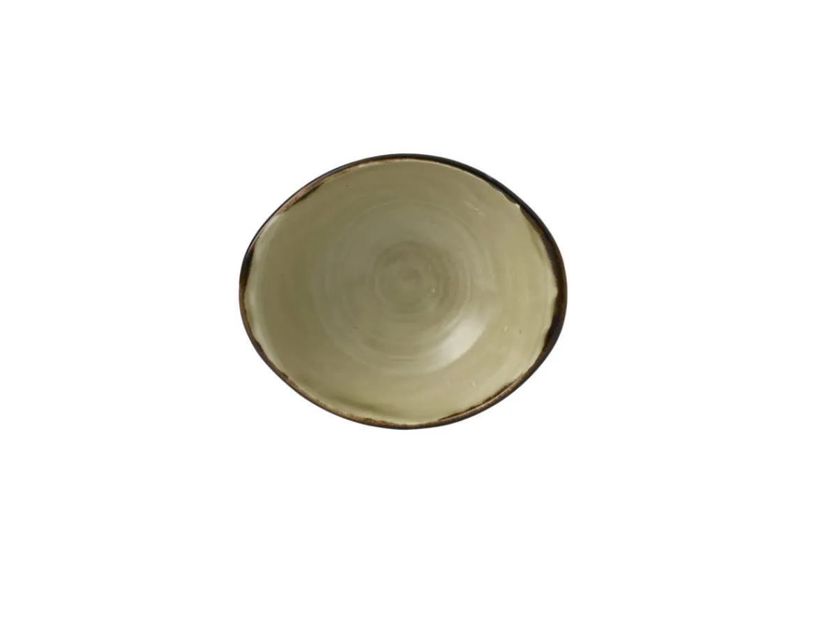 DUDSON Bol à salade ovale beige porcelaine vitrifiée 19,9 cm Harvest Outlet