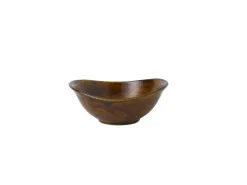 DUDSON Bol à salade ovale marron porcelaine vitrifiée 17,4 cm Harvest Outlet