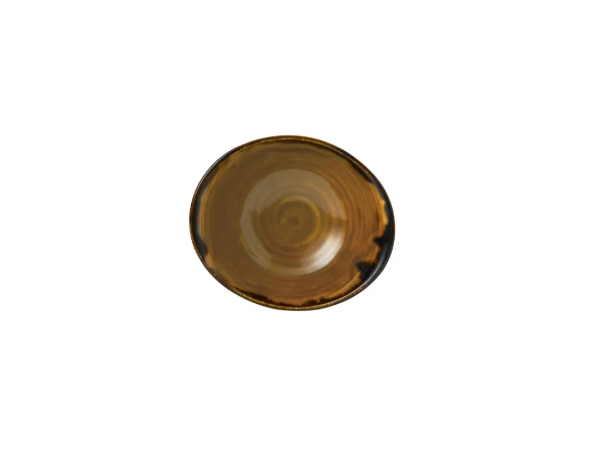 DUDSON Bol à salade ovale marron porcelaine vitrifiée 17,4 cm Harvest Outlet