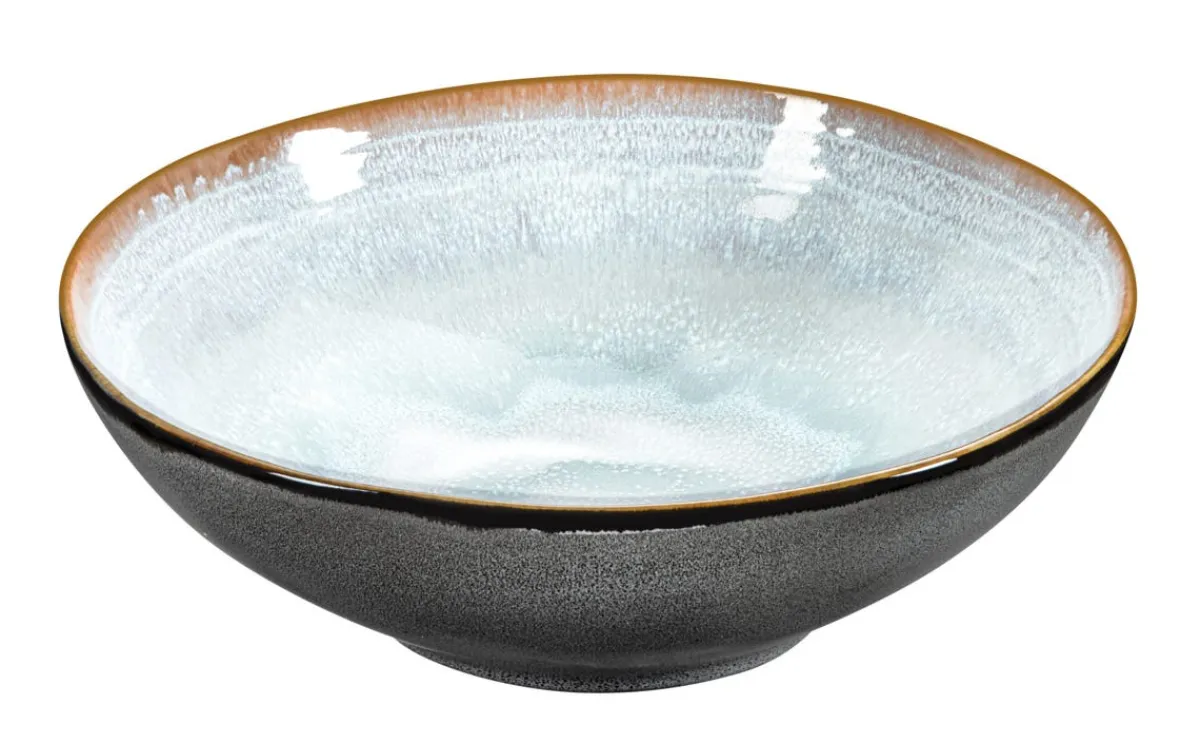 MEDARD DE NOBLAT Bol à salade rond bleu grès émaillé Ø 24 cm Shadow Discount