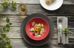 Bol à salade rond rouge grès émaillé Ø 19 cm Stone - MEDARD DE NOBLAT
