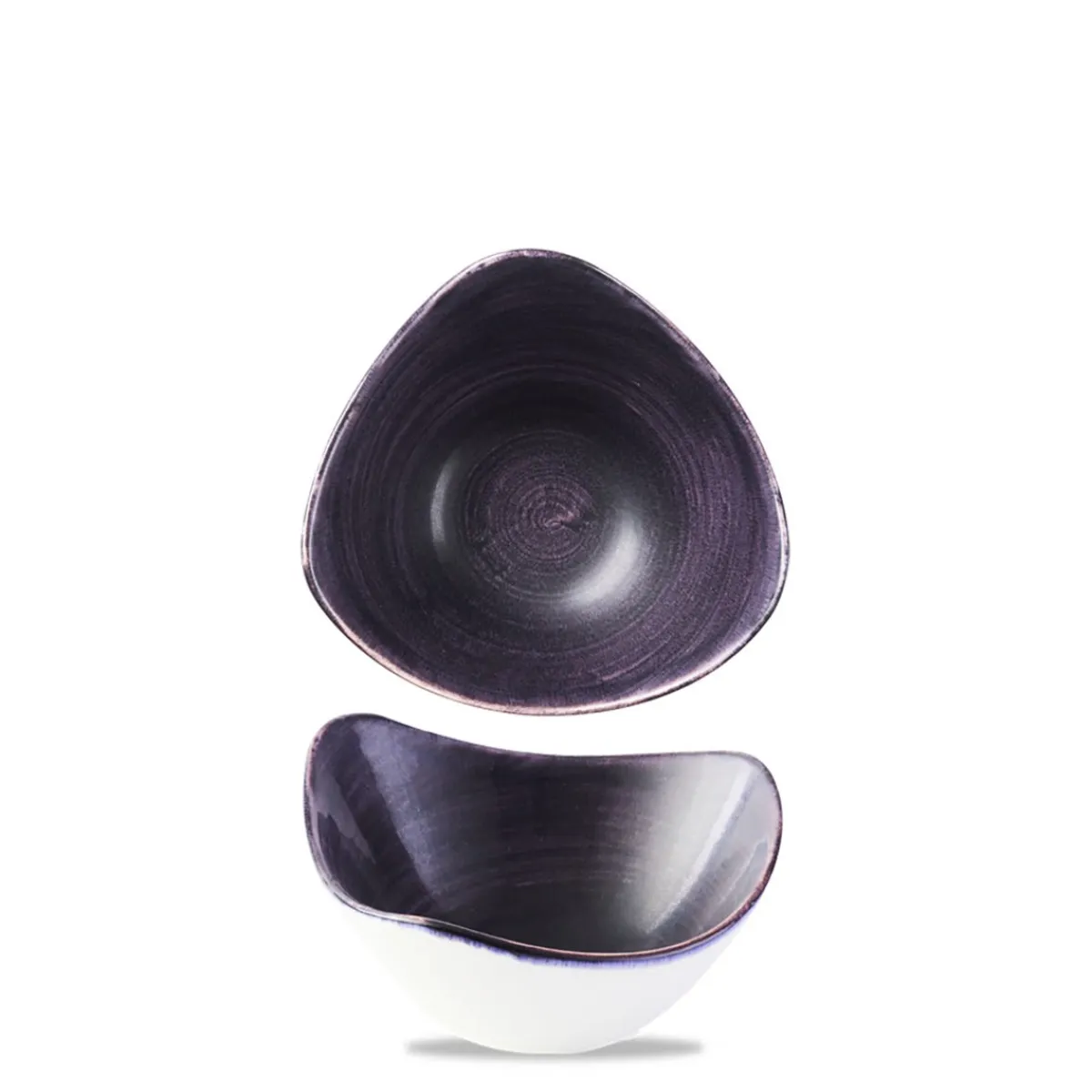 CHURCHILL Bol triangulaire deep purple porcelaine vitrifiée 15,3x15,3 cm Stonecast Patina Online
