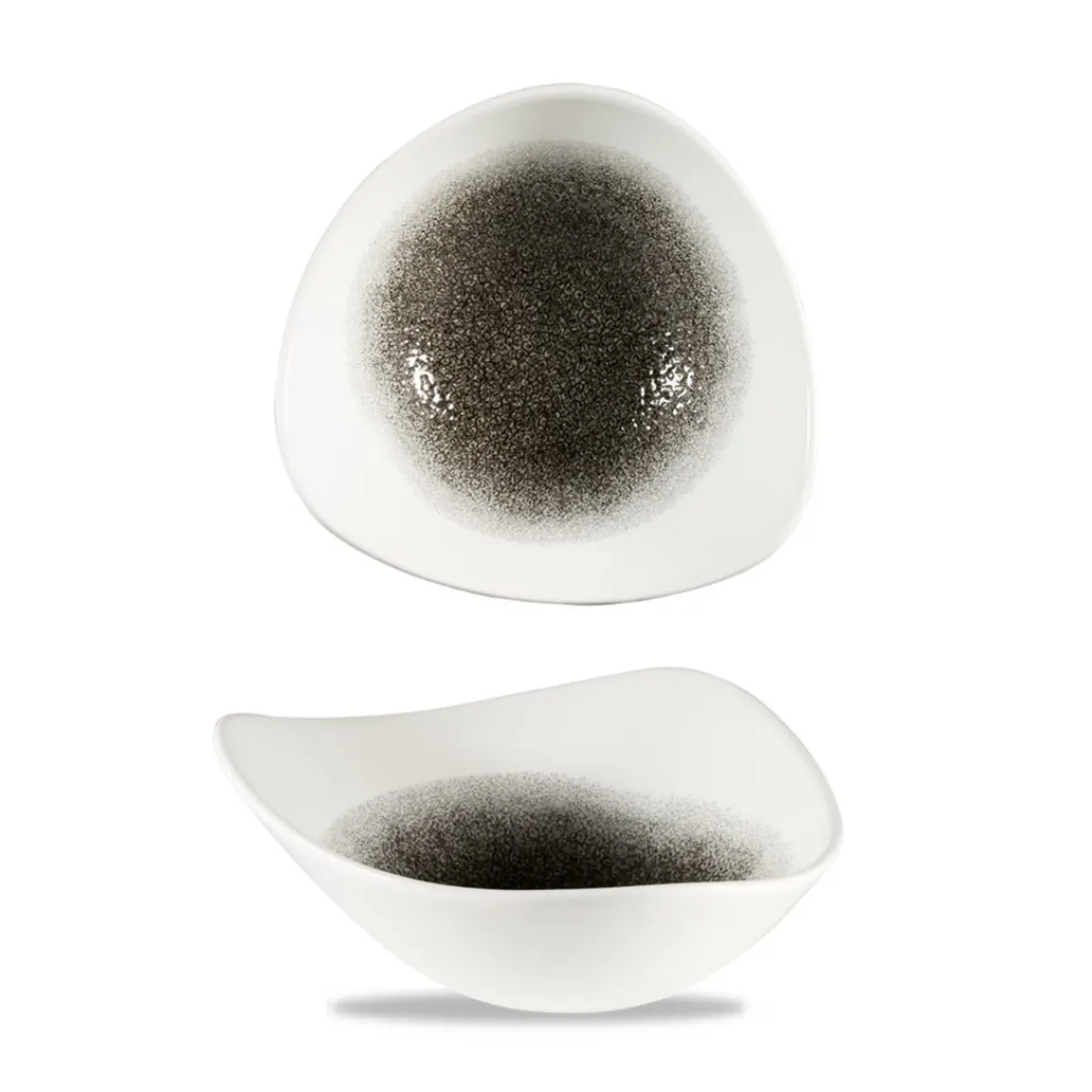 Bol triangulaire noir porcelaine vitrifiée 18,5 cm Raku Quartz - CHURCHILL Discount