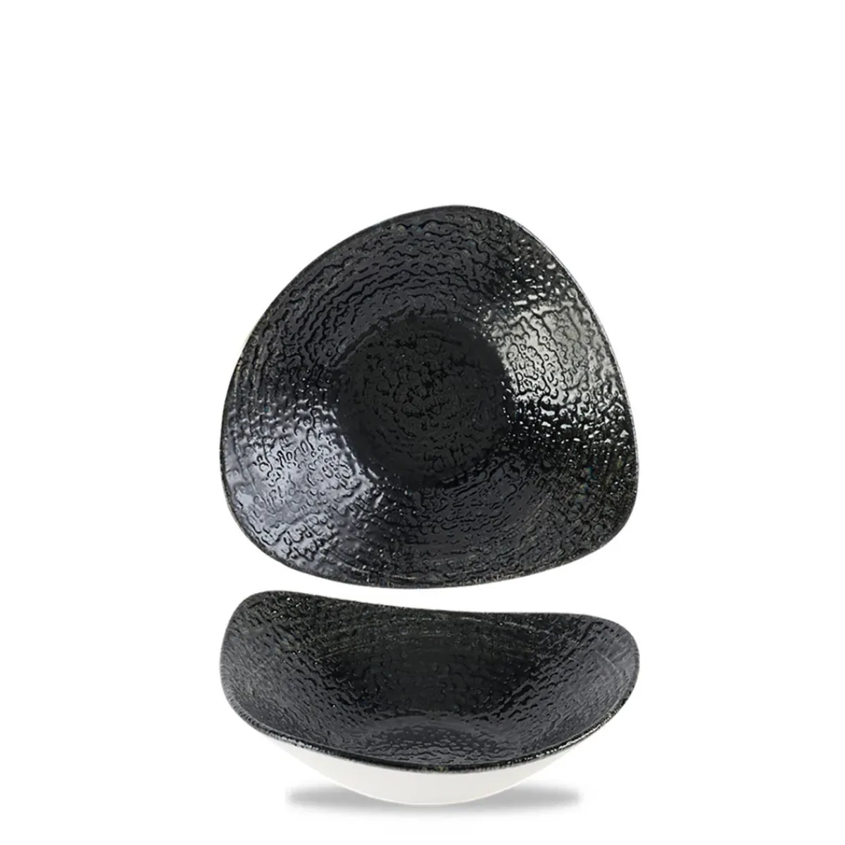 CHURCHILL Bol triangulaire noir porcelaine vitrifiée 23,5 cm Chroma Clearance