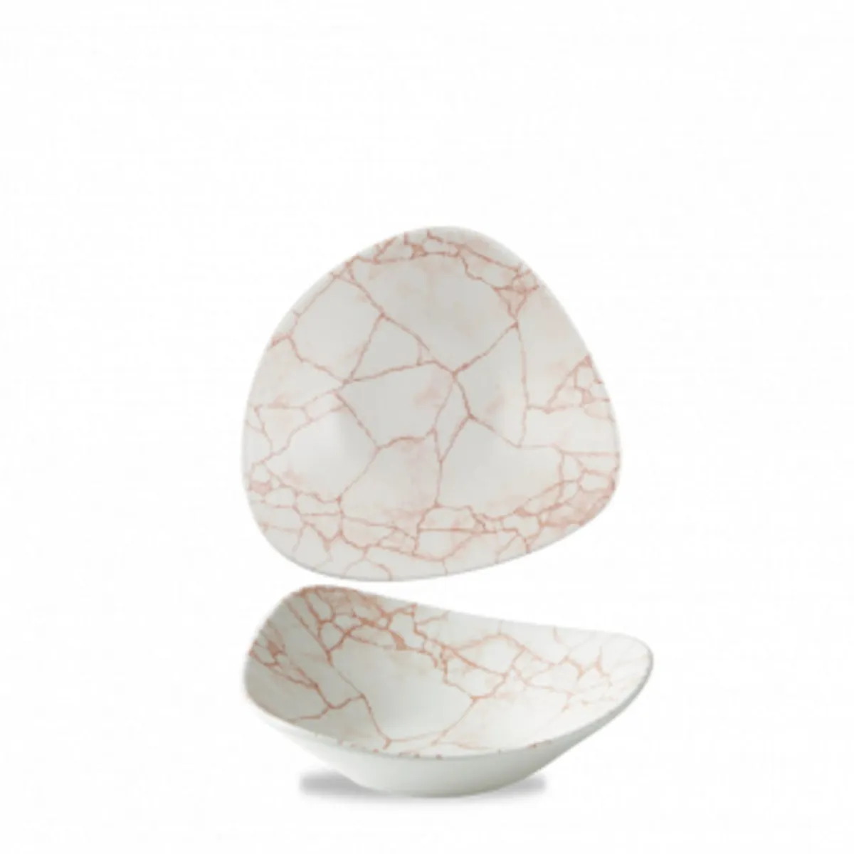 Bol triangulaire orange porcelaine vitrifiée 18,5x18,5 cm Kintsugi Corail - CHURCHILL
