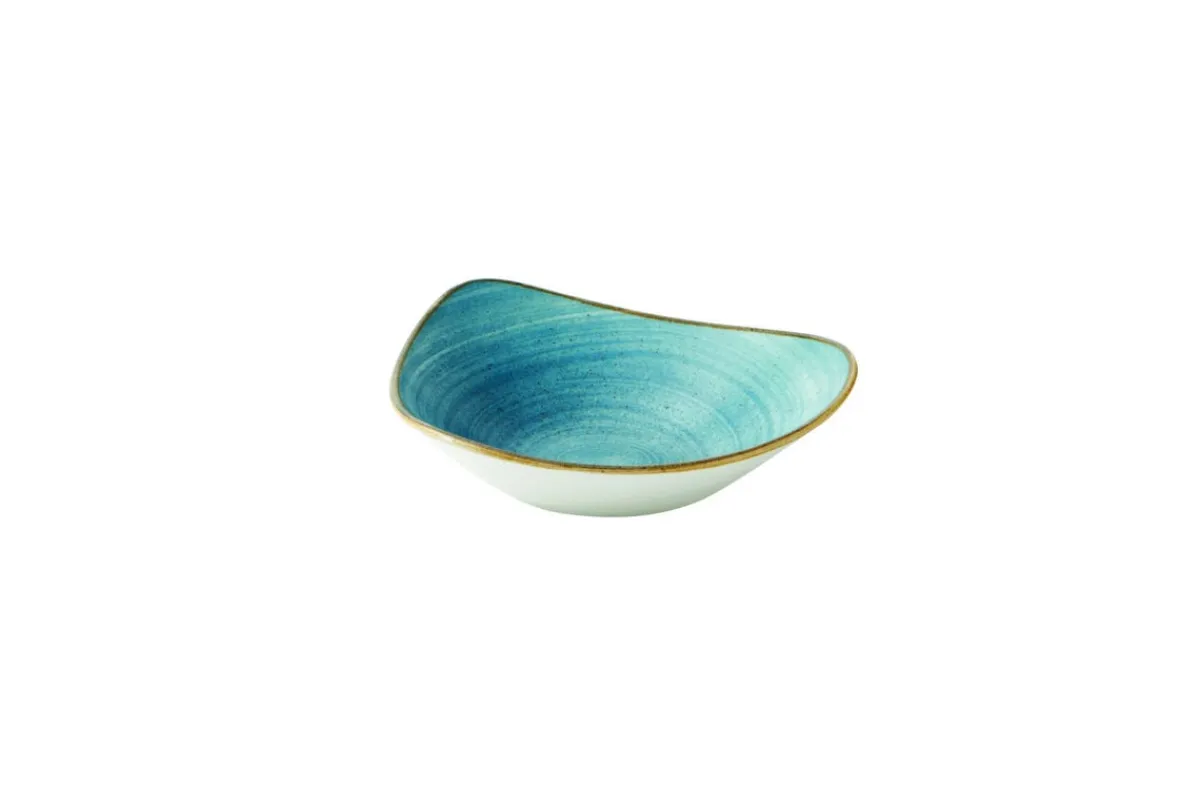 CHURCHILL Bol triangulaire Raw Teal porcelaine vitrifiée 18,5x18,5 cm Stonecast Raw Hot