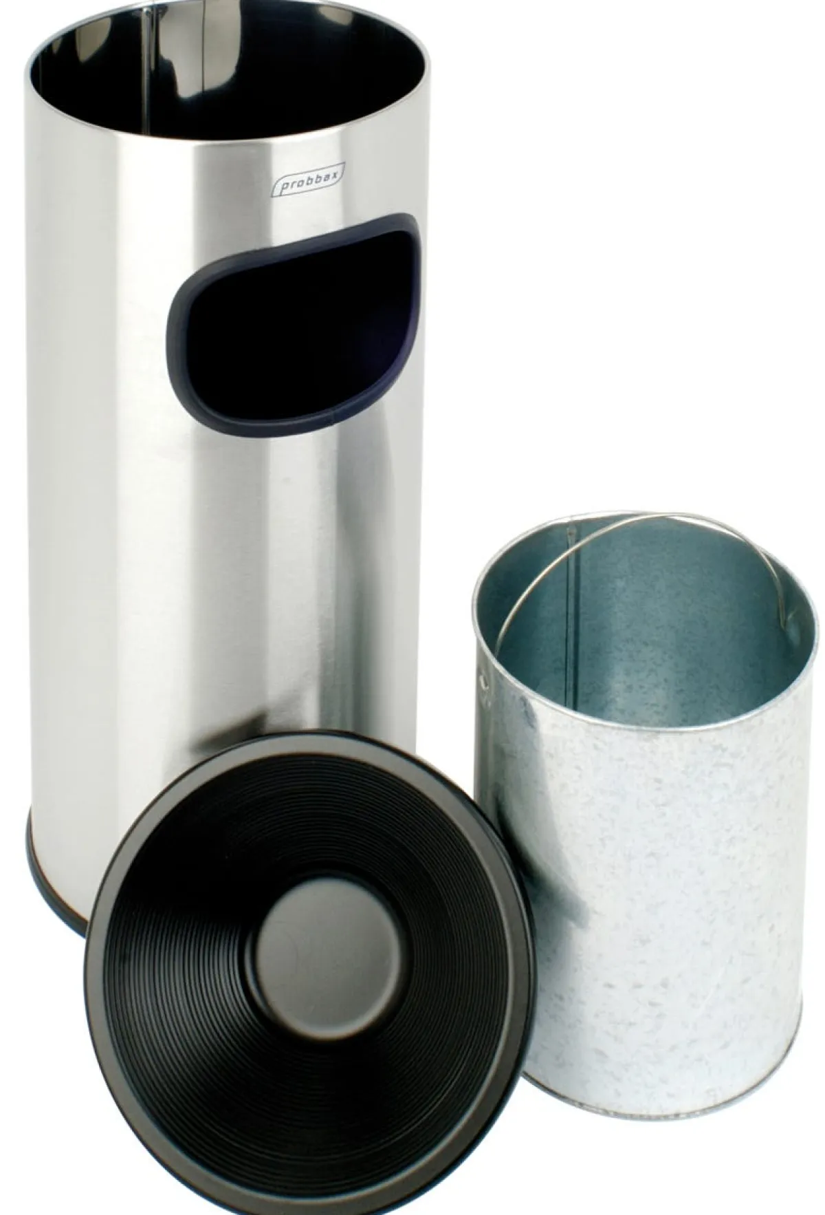 Borne cendrier inox 18/0 25x25x65 cm - PROBBAX Discount