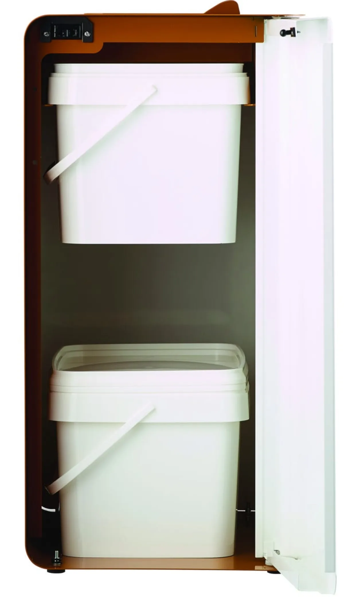 Borne de tri sélectif biodéchets 2 x 20L acier 40 L blanc Cubatri - ROSSIGNOL Hot
