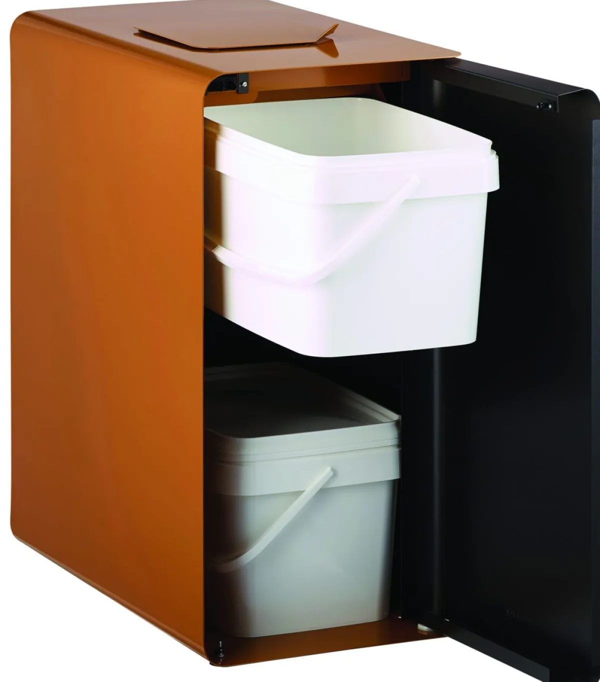 Borne de tri sélectif biodéchets 2 x 20L acier 40 L blanc Cubatri - ROSSIGNOL Hot