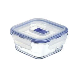 LUMINARC Boîte avec couvercle carré transparent verre trempé 12 cm Pure Box Active Hot