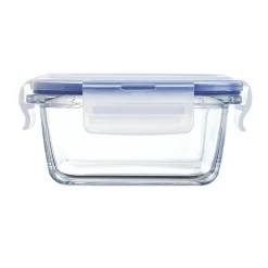 LUMINARC Boîte avec couvercle carré transparent verre trempé 12 cm Pure Box Active Hot