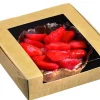SOLIA Boîte avec couvercle fenêtre carré beige 12x12x4 cm (50 pièces)
