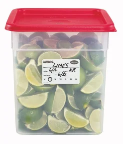CAMBRO Boîte distributrice de 250 étiquettes de traçabilité alimentaire hydrosolubles papier 7,6x5 cm Non repositionnable Non décollable Storesafe (250 pièces) Clearance