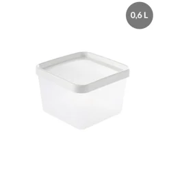 Boîte hermétique Avec couvercle blanc plastique 11x11x7,5 cm 0,6 L fond plein parois pleines - GILAC Sale