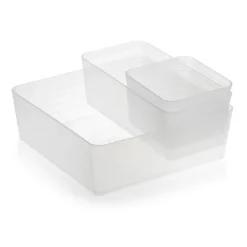 GILAC Boîte hermétique Avec couvercle blanc plastique 22x11x7,5 cm 1,2 L fond plein parois pleines Best
