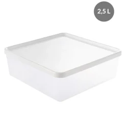 GILAC Boîte hermétique Avec couvercle blanc plastique 22x22x7,5 cm 2,5 L fond plein parois pleines Online