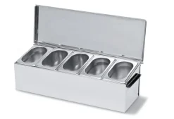 ZEPE Boîte à ingrédients inox 57x19x18 cm Avec couvercle Sale