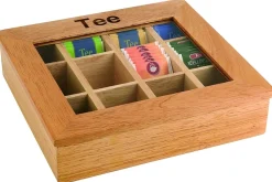 Boîte à thé bois 31x28x9 cm - APS Online