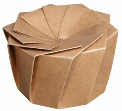LELU Boîte traiteur rond beige Ø 12 cm 7 cm 650 ml Lotus (100 pièces) Clearance