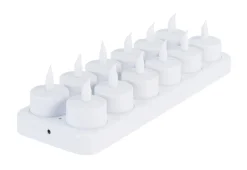 Aucune Bougie à led rond blanc Ø 4,7 cm 3,5 cm (12 pièces) Sale