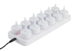 Aucune Bougie à led rond blanc Ø 4,7 cm 3,5 cm (12 pièces) Sale