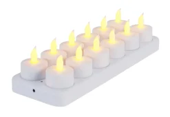 Aucune Bougie à led rond blanc Ø 4,7 cm 3,5 cm (12 pièces) Sale