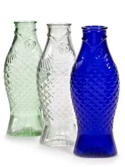 Bouteille irrégulier bleu verre 1 L Fish&fish - SERAX Best
