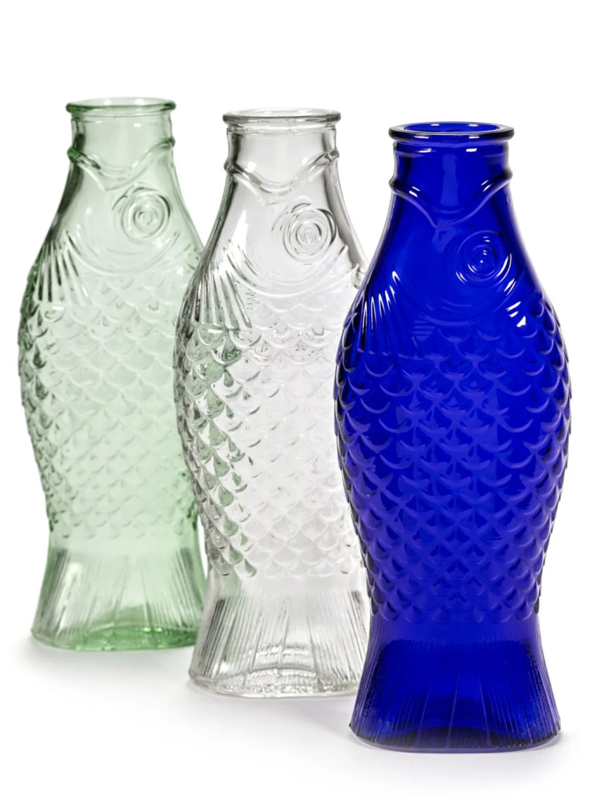 Bouteille irrégulier bleu verre 1 L Fish&fish - SERAX Best