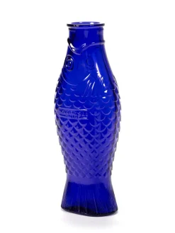 Bouteille irrégulier bleu verre 1 L Fish&fish - SERAX Best