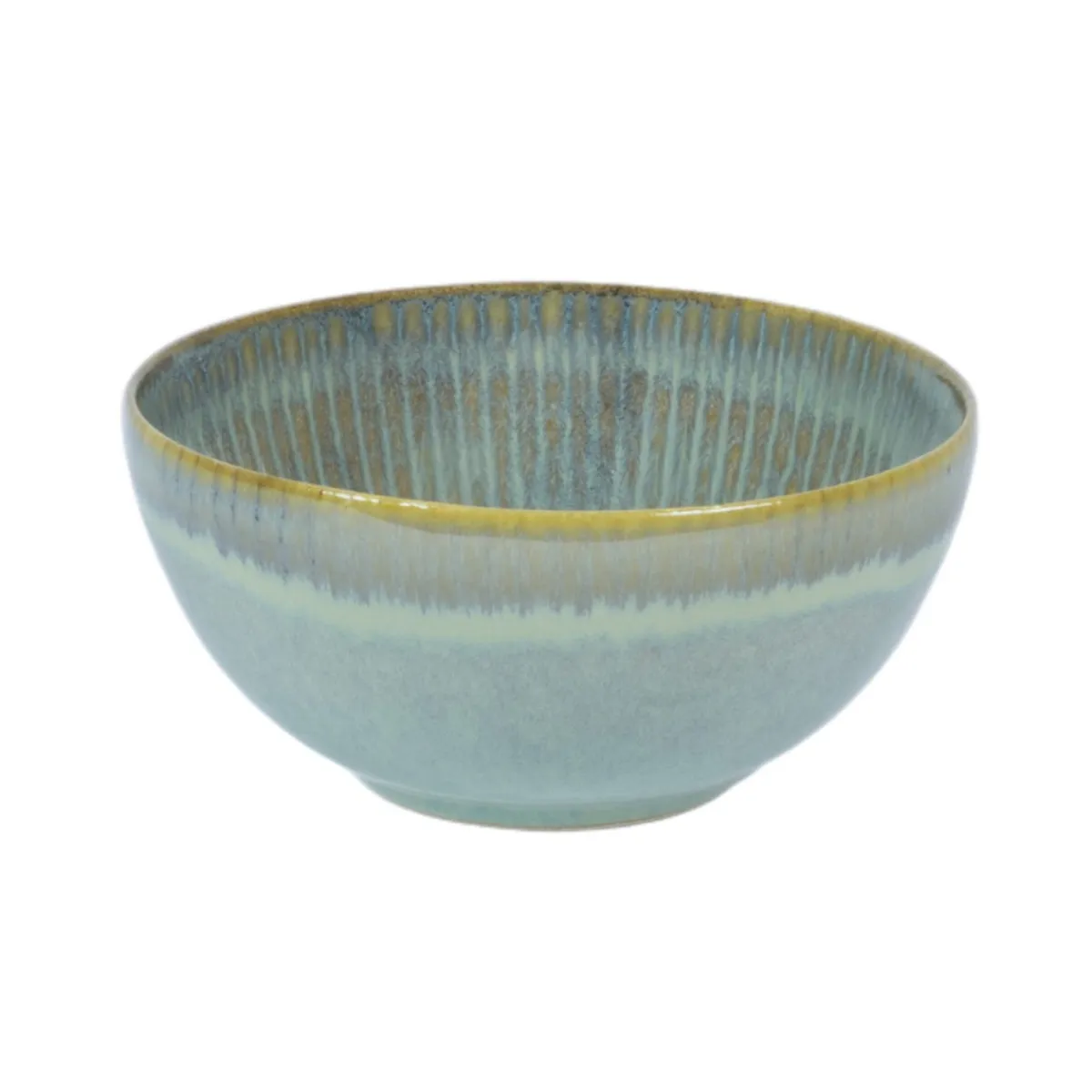 Bowl rond bleu vert grès émaillé Ø 14 cm Lotus - ACCOLADE Discount